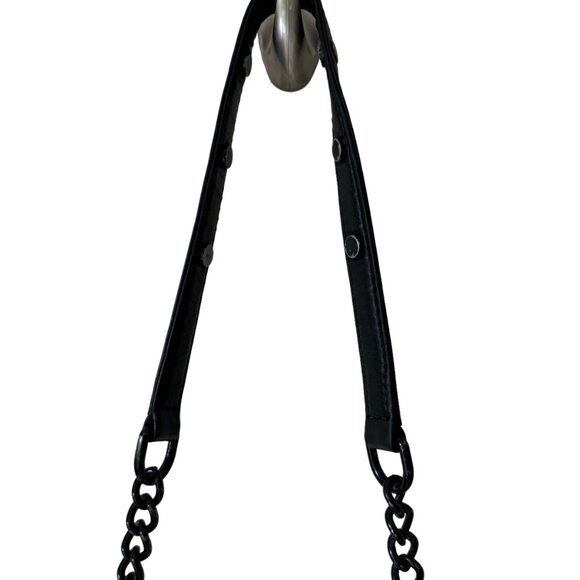 Rebecca Minkoff Black Leather Crossbody Partial Chain Link Shoulder Strap - Picture 8 of 16